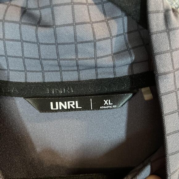 UNRL Pullover Mens XL Quarter Zip Grid Scheels Meridian Athletic Fit Stretch - Picture 3 of 8